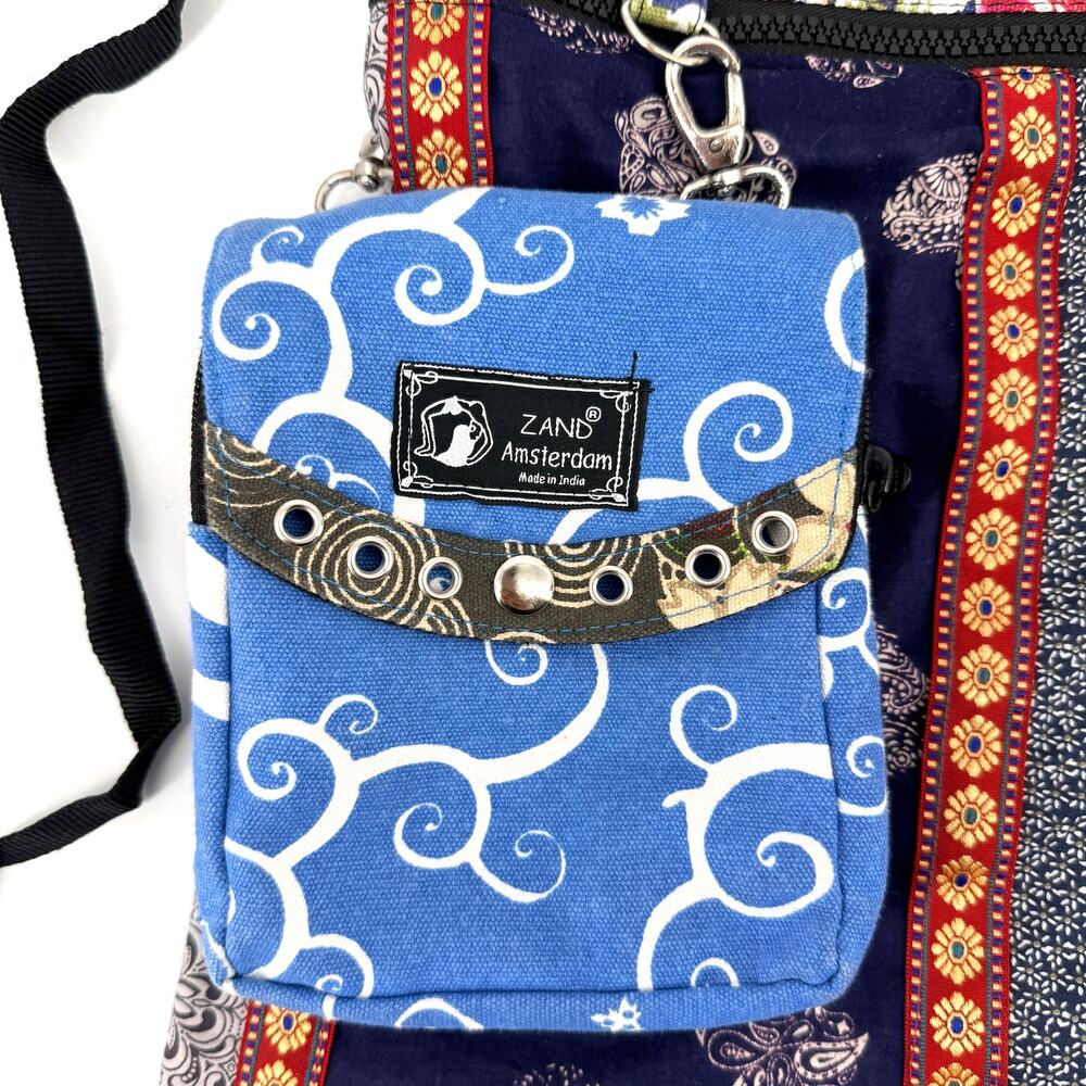 Zand Amsterdam Skirt + Purse Floral Peacock Mixed Media Reversible One Size Snap - Picture 5 of 8